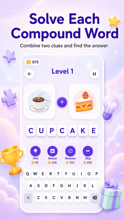 DuoClue gameplay screenshot with cup and cake clues